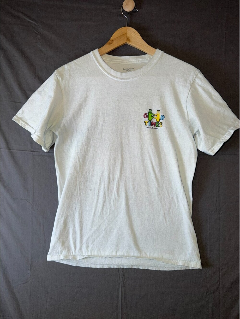 Barney Cools Good Times T‑Shirt White Size Small Graphic Streetwear Tee